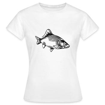 Vintage carp - fierce carp fish - Women's T-Shirt - white - Front - AI Model Female 172 dark (172cm)