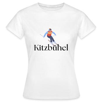 Kitzbühel - Alpes - Ski - Après-ski - T-shirt Femme - blanc - Devant - AI Model Female 172 dark (172cm)