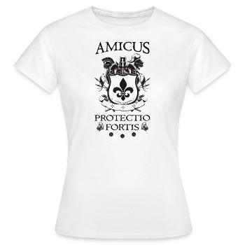 Amicus Protectio Fortis - Frauen T-Shirt - Weiß - Vorne - AI Model Female 172 dark (172cm)