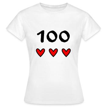 100 ANS. 100e ANNIVERSAIRE. ANNIVERSAIRE 100 ANS. - T-shirt Femme - blanc - Devant - AI Model Female 172 dark (172cm)