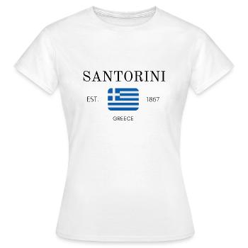 Santorin - Grèce - Vacances - Vieille Théra - T-shirt Femme - blanc - Devant - AI Model Female 172 dark (172cm)