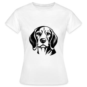 Tête de chien Beagle - T-shirt Femme - blanc - Devant - AI Model Female 172 dark (172cm)