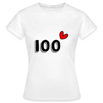 100 ANS. 100e ANNIVERSAIRE. ANNIVERSAIRE 100 ANS. - T-shirt Femme - blanc - Devant - AI Model Female 172 dark (172cm)