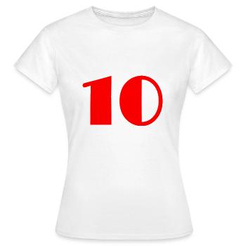 10 YEARS. 10TH ANNIVERSARY. BIRTHDAY 10 YEARS. TEN - Women's T-Shirt - white - Front - AI Model Female 172 dark (172cm)
