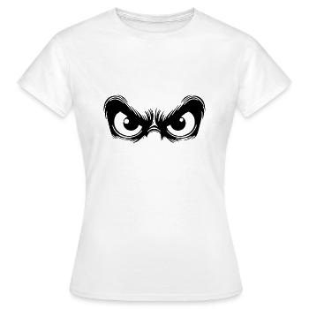 Beobachtende Augen mit starrem Blick - Frauen T-Shirt - Weiß - Vorne - AI Model Female 172 dark (172cm)
