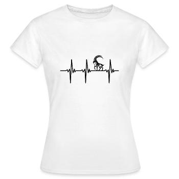 Heartbeat for Capricorns with huge horns - Women's T-Shirt - white - Front - AI Model Female 172 dark (172cm)