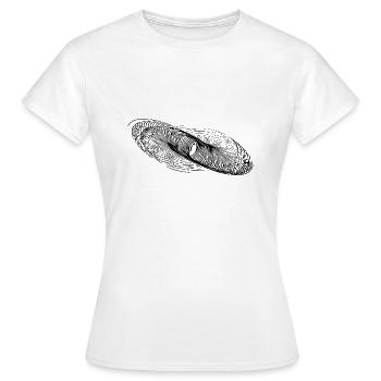 Lignes de cercle géométriques Ellipses - T-shirt Femme - blanc - Devant - AI Model Female 172 dark (172cm)