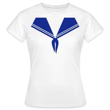 Costume de marin - T-shirt Femme - blanc - Devant - AI Model Female 172 dark (172cm)