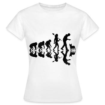 Evolution Bouledogue Français Frenchie Dog Lover Bulldo - T-shirt Femme - blanc - Devant - AI Model Female 172 dark (172cm)