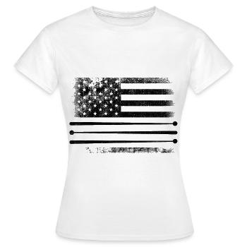 Drapeau américain tambour Patriot Tambour Mélomane Dru - T-shirt Femme - blanc - Devant - AI Model Female 172 dark (172cm)