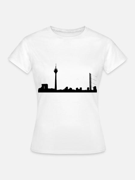 Düsseldorf Skyline - Frauen T-Shirt - Weiß