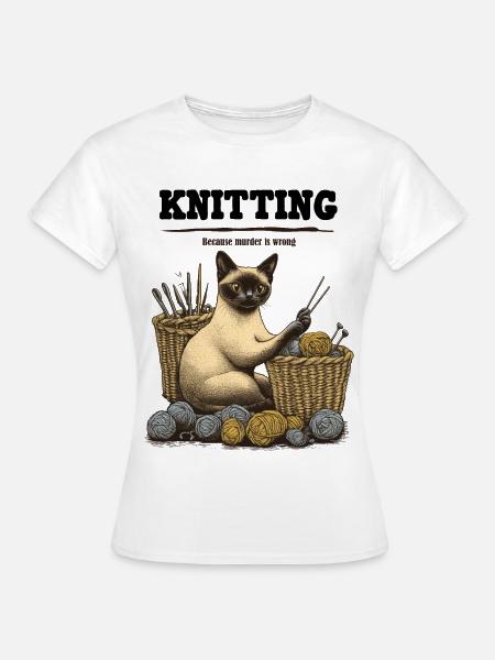 Knitting - Frauen T-Shirt - Weiß