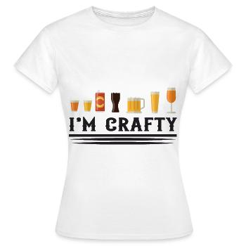 I'm Crafty Homebrewing Winemaking Brewery Craftbee - Frauen T-Shirt - Weiß - Vorne - AI Model Female 172 dark (172cm)