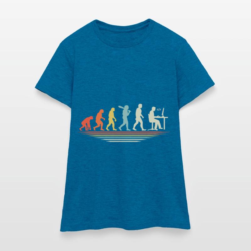 Coffee Coding Evolution Codeur Développeur Nerd Coffe T-shirt Femme