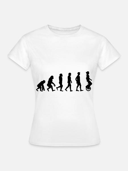 Monocycle évolution Cyclisme Monocyclisme Unicycle Ba - T-shirt Femme - blanc