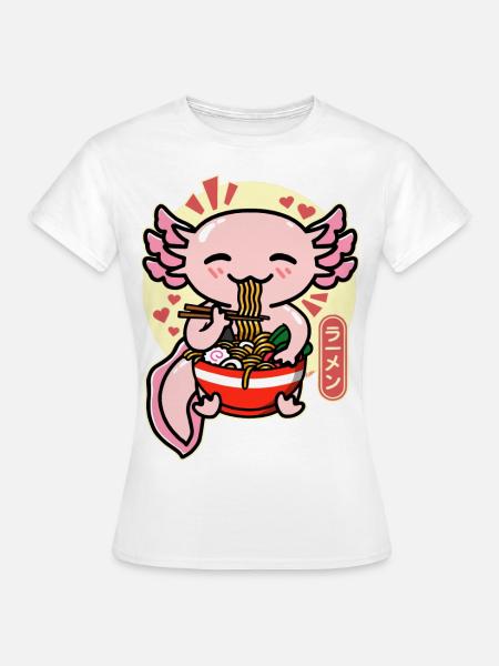 Axolotl ramen auringonlasku Japani - Naisten t-paita - valkoinen