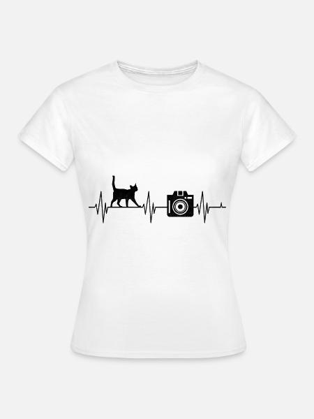 Kat Fotografen Hartslag Fotografie Katten Photog - Vrouwen T-shirt - wit
