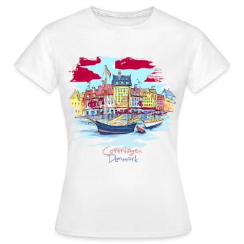 Danemark Copenhague T-shirt Danois Danois - T-shirt Femme - blanc - Devant - AI Model Female 172 dark (172cm)