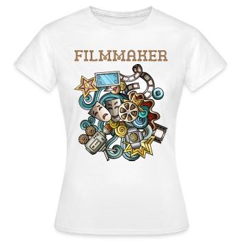 Filmmaker- Funny filmmakers and videographers - Women's T-Shirt - white - Front - AI Model Female 172 dark (172cm)
