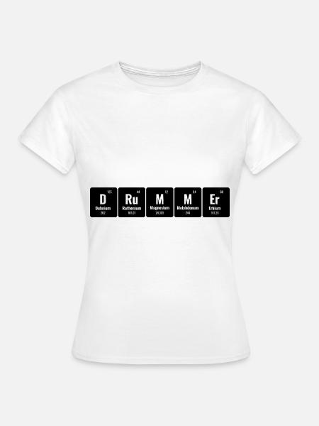 Periodisches System der Elemente Schlagzeuger Schlagzeug Schlagzeug Schlagzeug - Frauen T-Shirt - Weiß