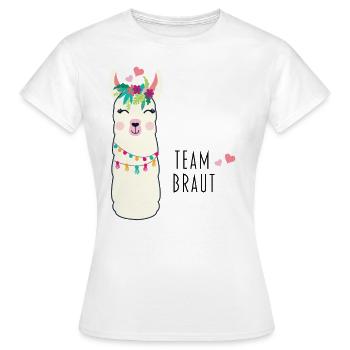 Équipe Bride Llama Alpaga Alpaga - T-shirt Femme - blanc - Devant - AI Model Female 172 dark (172cm)