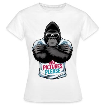 No pictures please - Women's T-Shirt - white - Front - AI Model Female 172 dark (172cm)