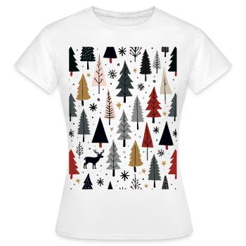 Skandinavische Weihnachtselemente und Winterbäume - Frauen T-Shirt - Weiß - Vorne - AI Model Female 172 dark (172cm)