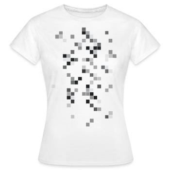 Carrés noir et blanc - T-shirt Femme - blanc - Devant - AI Model Female 172 dark (172cm)