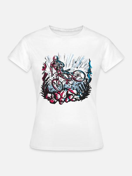 Extrem Downhill Biker Whip - Frauen T-Shirt - Weiß