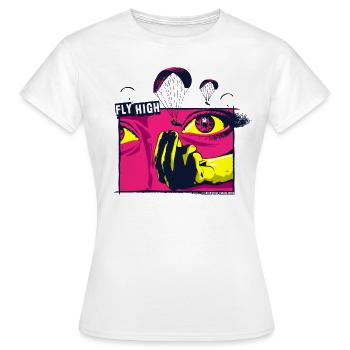 Paragliding Eyes Fly High - Frauen T-Shirt - Weiß - Vorne - AI Model Female 172 dark (172cm)