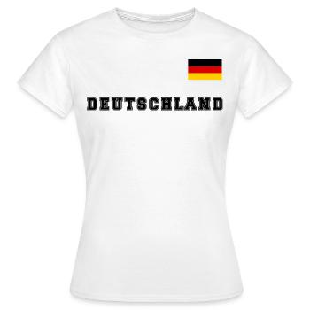 Look maillot de l’Allemagne avec drapeau national - T-shirt Femme - blanc - Devant - AI Model Female 172 dark (172cm)