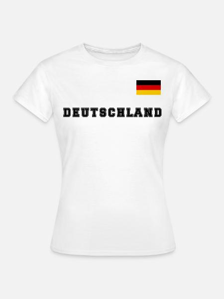 Deutschland Trikot Look mit Fahne Nationalflagge - Frauen T-Shirt - Weiß