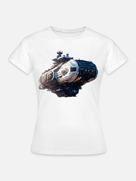Cyberpunk-Raumschiff - Frauen T-Shirt - Weiß