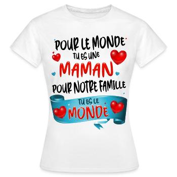 Super Maman Fête des Mères Amour - T-shirt Femme - blanc - Devant - AI Model Female 172 dark (172cm)