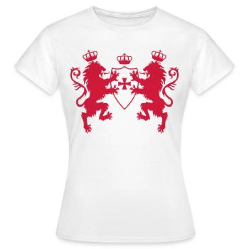 Loewen avec la couronne 1c Templier Croix Shield - T-shirt Femme - blanc - Devant - AI Model Female 172 dark (172cm)