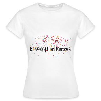 Konfetti Feiern Party Herzen Feier Geburtstag - Frauen T-Shirt - Weiß - Vorne - AI Model Female 172 dark (172cm)