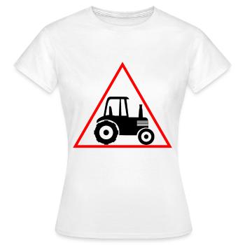 Achtung Tracktor Trecker Landwirt Farmer Bauer - Women's T-Shirt - white - Front - AI Model Female 172 dark (172cm)