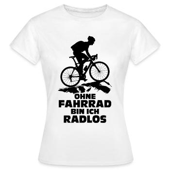 Ohne Fahrrad bin ich Ratlos Rad Fahrer MTB Biker G - Frauen T-Shirt - Weiß - Vorne - AI Model Female 172 dark (172cm)