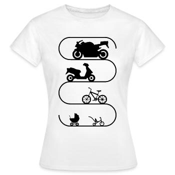 Motorradfahrer Evolution Motorrad Bike Roller - Frauen T-Shirt - Weiß - Vorne - AI Model Female 172 dark (172cm)