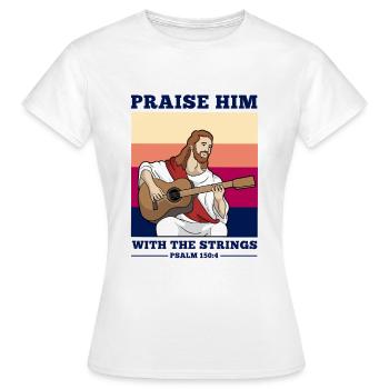 Jésus guitare bible verset musique acoustique psaume - T-shirt Femme - blanc - Devant - AI Model Female 172 dark (172cm)