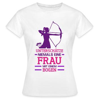 Bogenschützen Frau mit einem Bogen Pfeil Bogenschi - Frauen T-Shirt - Weiß - Vorne - AI Model Female 172 dark (172cm)