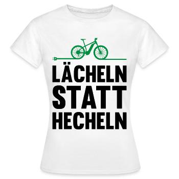 E-Bike Lächeln Statt Hächeln Mountainbike Fahrradf - Frauen T-Shirt - Weiß - Vorne - AI Model Female 172 dark (172cm)