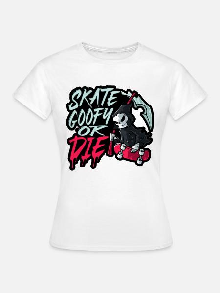 Skater Goofy Sensemann Skateboard - Women's T-Shirt - white