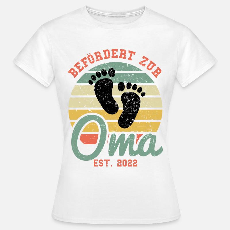 Großmutter Befördert Zur Oma Est 2022 Omi Enkel Fa - Frauen T-Shirt - Weiß