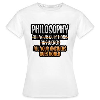 Chemise de philosophie pour étudiant en philosophie - T-shirt Femme - blanc - Devant - AI Model Female 172 dark (172cm)