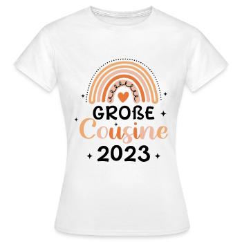 Große Cousine 2023 Verwandtschaft Nachwuchs Baby S - Frauen T-Shirt - Weiß - Vorne - AI Model Female 172 dark (172cm)