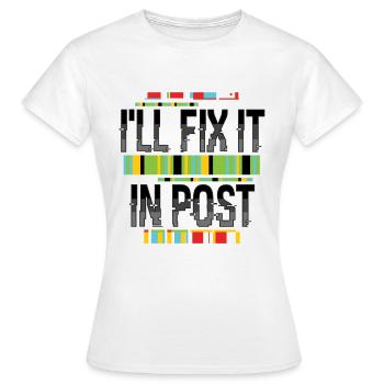 Filmemacher Postproduktion Videoeditor und Cutter - Frauen T-Shirt - Weiß - Vorne - AI Model Female 172 dark (172cm)