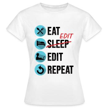 Filmemacher Postproduktion Videoeditor und Cutter - Frauen T-Shirt - Weiß - Vorne - AI Model Female 172 dark (172cm)