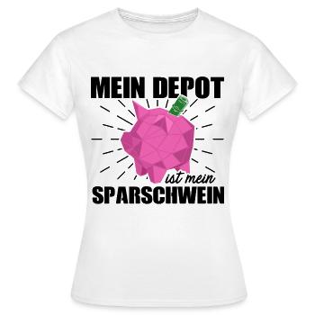 Mein Depot Ist Mein Sparschwein Aktionär Investier - Frauen T-Shirt - Weiß - Vorne - AI Model Female 172 dark (172cm)