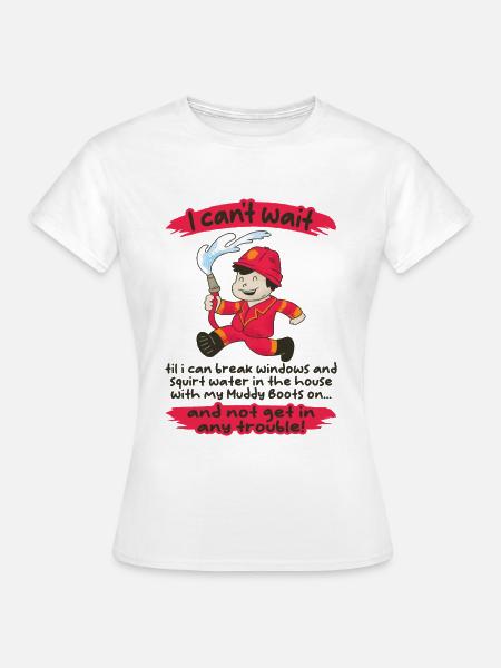 Feuerwehr Kind Feuerwehrmann - Dame-T-shirt - hvid